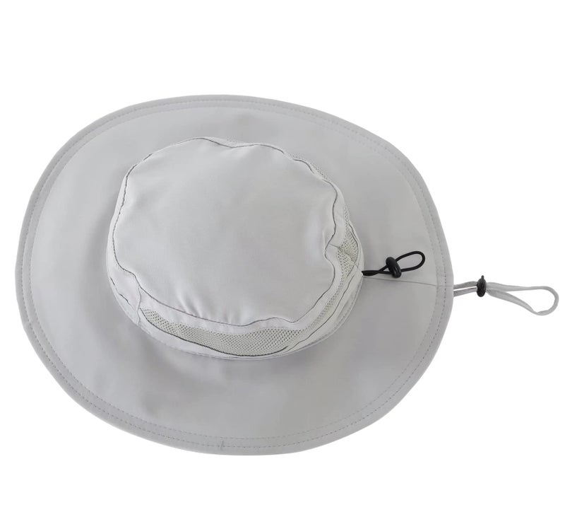 Connectyle Unisex Boys UPF 50+ Sun Protective Safari Hat Kids Breathable Mesh Bucket Sun Hat M Gray - Image 2